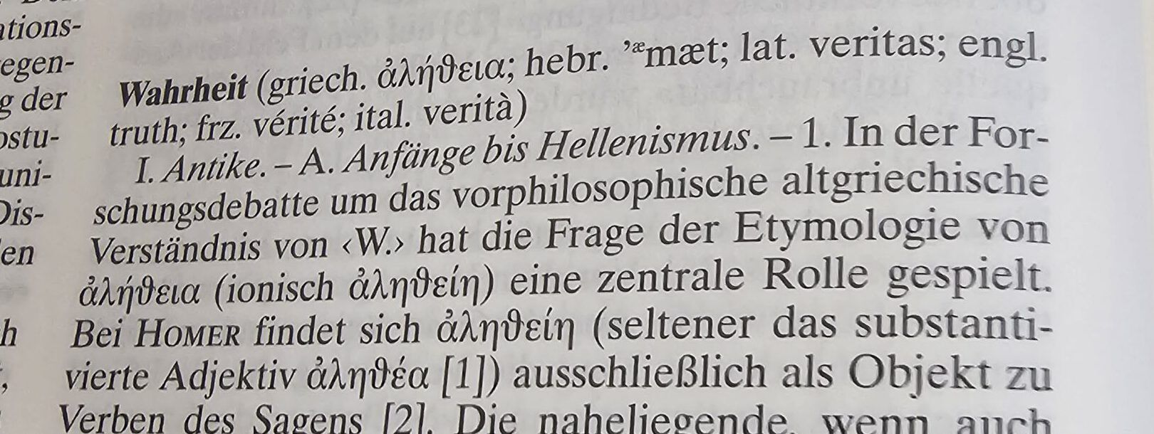 Wahrheit im Wörterbuch