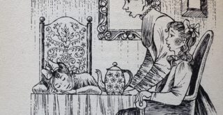 Fräulein Rottenmeier findet Heidi schlafend