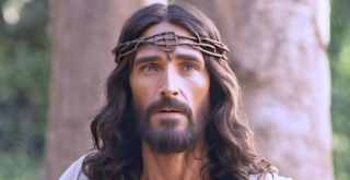 Jesus als König auf einem Esel. - Palmsonntag